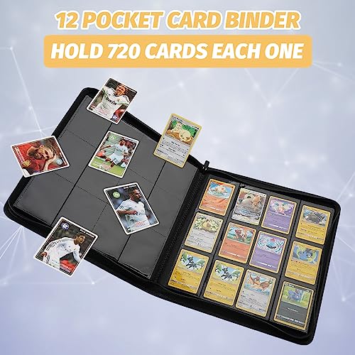 Foalgo Trading Card Binder, Card Collection Binder Album Folder with 720 Side Loading Pockets, 12 Pocket Trading Card Album Folder for TGC,MTG, Baseball Cards, Yugioh - Image 3