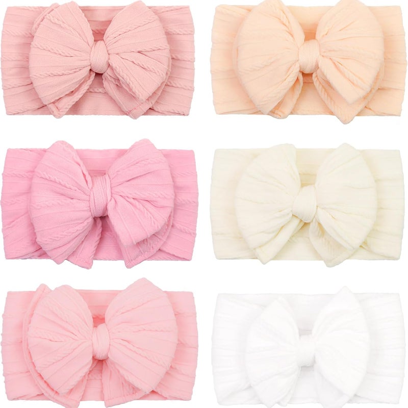 CÉLLOT 6 Pcs Handmade Bow Headbands for Baby Girls - Image 1
