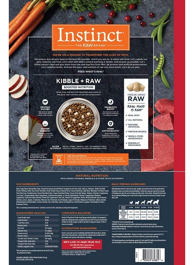 Instinct Raw Boost, Natural Dry Dog Food with Freeze Dried Pieces, High Protein, Grain Free Recipe - Real Beef, 10 lb. Bag - Image 3