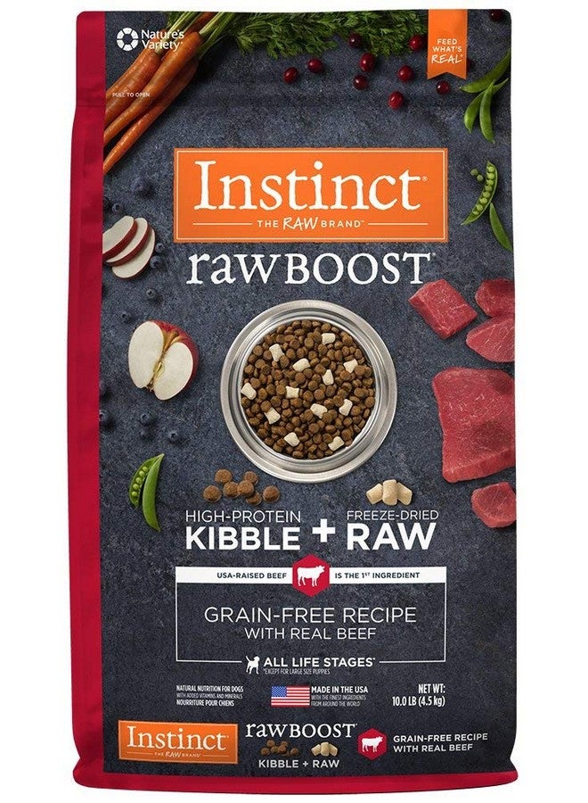 Instinct Raw Boost, Natural Dry Dog Food with Freeze Dried Pieces, High Protein, Grain Free Recipe - Real Beef, 10 lb. Bag - Image 1
