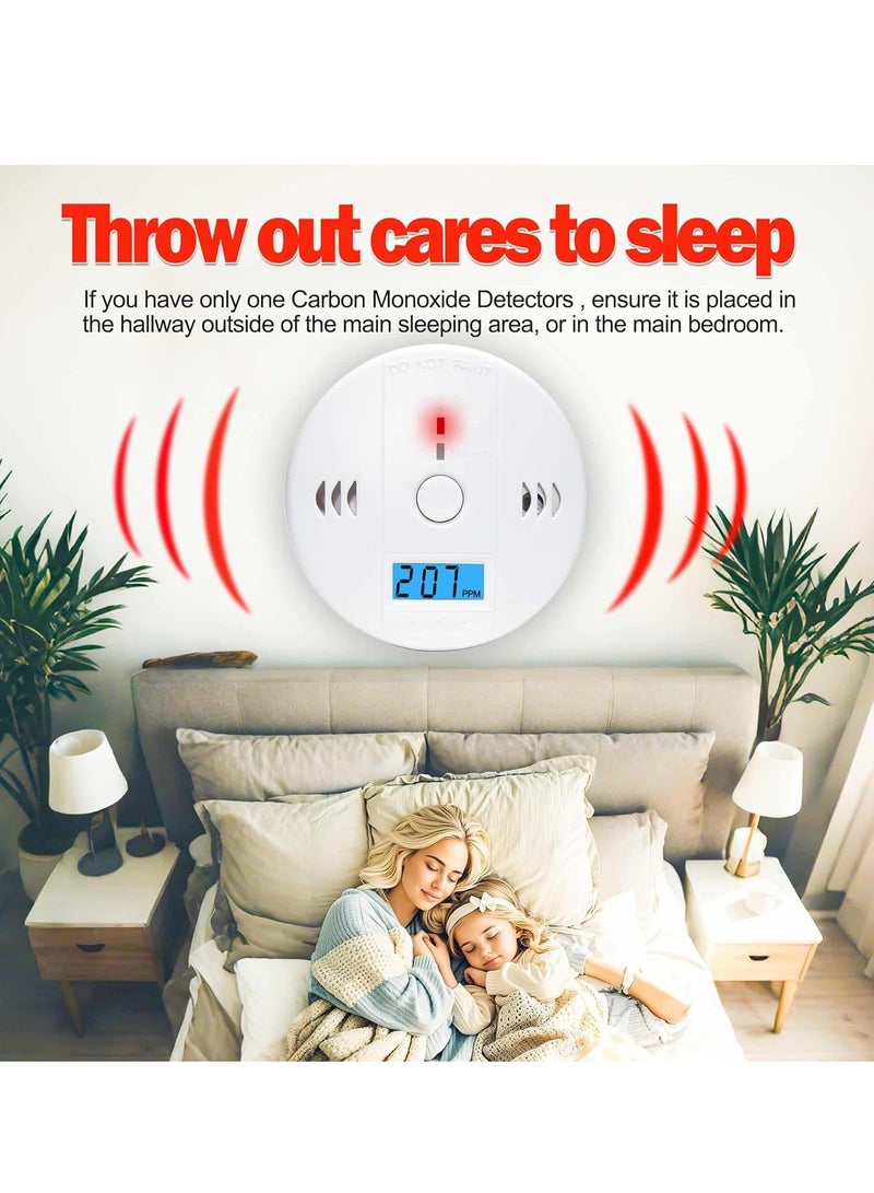 3 Pack Carbon Monoxide detectors,co Detector,Carbon Monoxide Alarm,co2 Detector Battery Powered with LCD Display,Carbon Monoxide Detector,for Home - Image 5