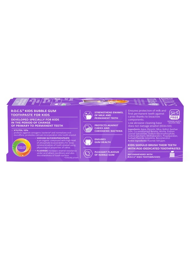 R.O.C.S Toothpaste R.O.C.S.® Kids Bubble Gum with AminoFluoride 45 grams - Image 4