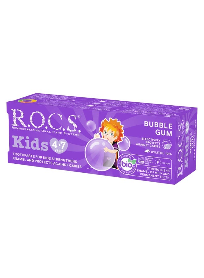 R.O.C.S Toothpaste R.O.C.S.® Kids Bubble Gum with AminoFluoride 45 grams - Image 3