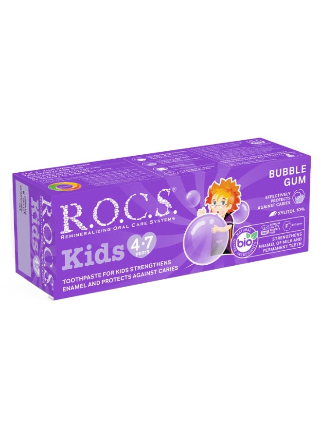 R.O.C.S Toothpaste R.O.C.S.® Kids Bubble Gum with AminoFluoride 45 grams - Image 1