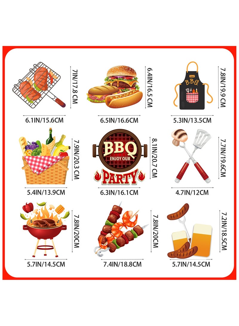 FRUITFUL PARTY 9pcs BBQ Baby Shower Centerpieces, Summer BBQ Centerpieces Summer BBQ Table Decor BBQ Theme Honeycomb Centerpieces for Picnic Party Decorations Supplies Summer Barbecue Holidays Supplies - Image 2