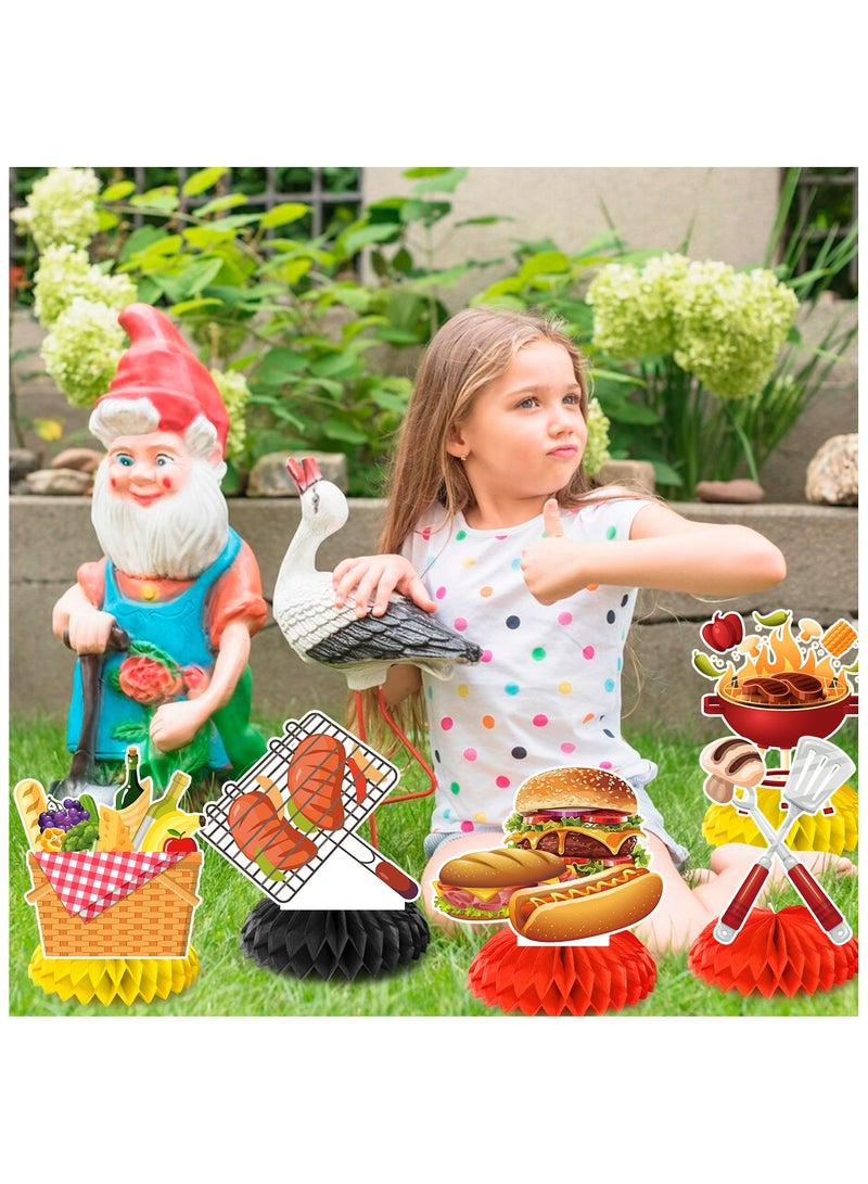 FRUITFUL PARTY 9pcs BBQ Baby Shower Centerpieces, Summer BBQ Centerpieces Summer BBQ Table Decor BBQ Theme Honeycomb Centerpieces for Picnic Party Decorations Supplies Summer Barbecue Holidays Supplies - Image 5