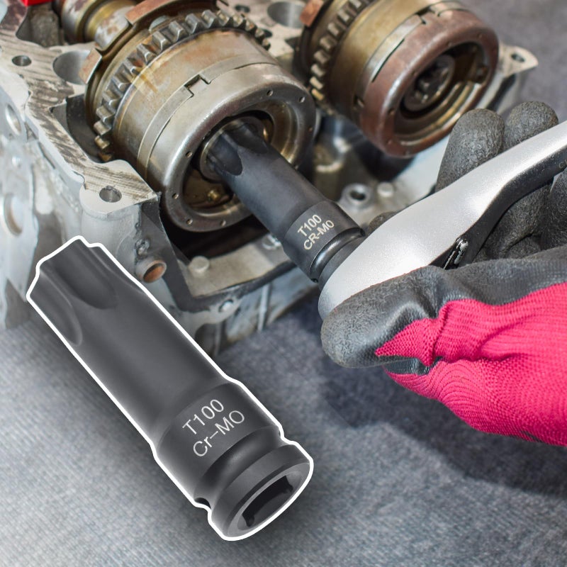 Yuesstloo مجموعة أدوات توقيت المحرك Yuesstloo، متوافقة مع مرسيدس بنز M157/M276/M278، أداة توقيت عمود الكامات مع T100، أداة سحب حقن الوقود، قضيب دوار، برغي تثبيت، مع حقيبة وقفازات - Image 4