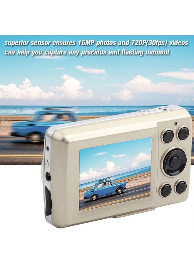 Golden 16MP Digital Camera With Flip Screen For Vlogging Travel YouTube - Image 3