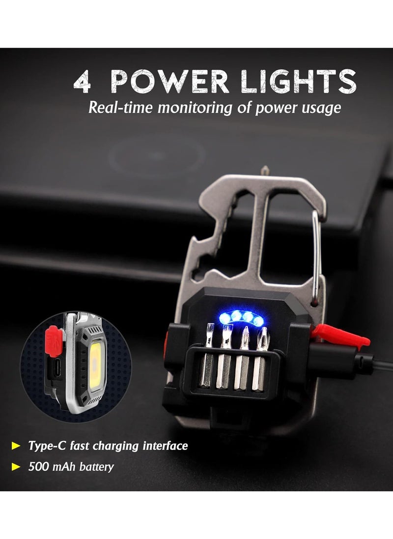 Generic - Keychain Work Flashlight, 7 Light Modes Mini Pocket Flashlight High Lumens Led Bright, Small Powerful Flashlight Rechargeable, Multifunctional Tool -  Wrench Screwdriver Bottle Opener - Image 1