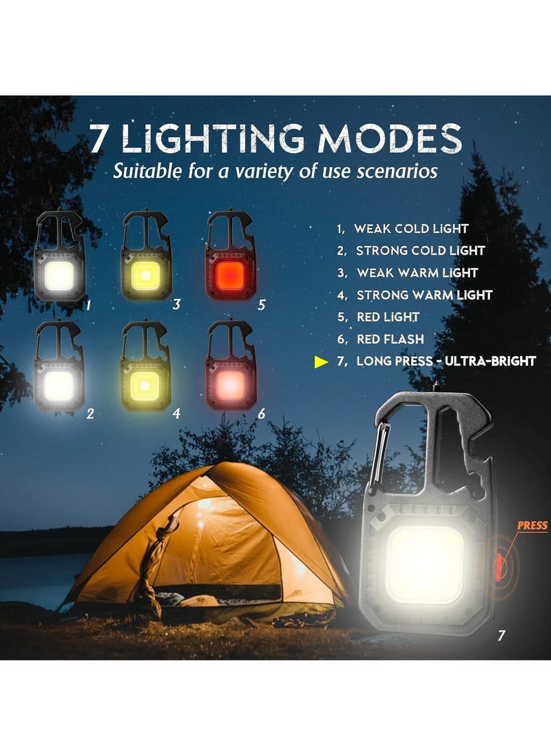 Generic - Keychain Work Flashlight, 7 Light Modes Mini Pocket Flashlight High Lumens Led Bright, Small Powerful Flashlight Rechargeable, Multifunctional Tool -  Wrench Screwdriver Bottle Opener - Image 1