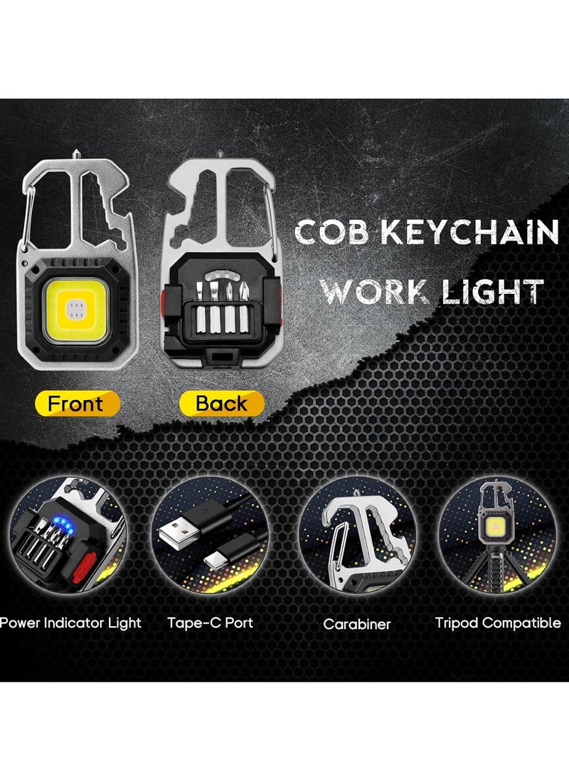 Generic - Keychain Work Flashlight, 7 Light Modes Mini Pocket Flashlight High Lumens Led Bright, Small Powerful Flashlight Rechargeable, Multifunctional Tool -  Wrench Screwdriver Bottle Opener - Image 1