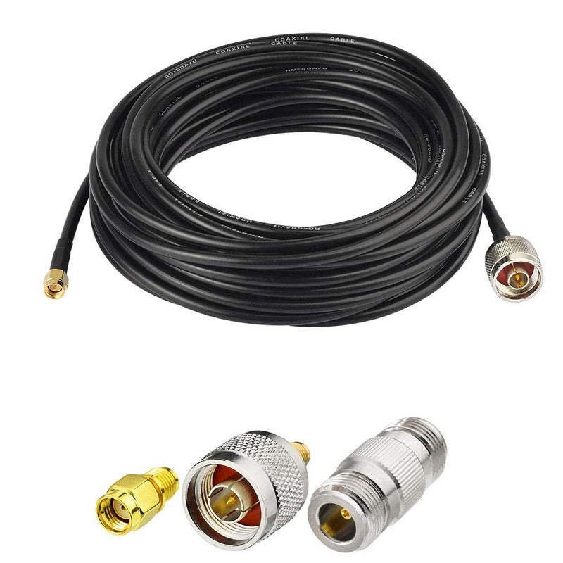 Superbat SMA Male to N Male RF Coaxial Coax Cable 25ft + 3pcs SMA to N Male/Female Coax Adapter Kit for Gateway Router 3G 4G LTE Ham Radio ADS-B Antenna etc - Image 1