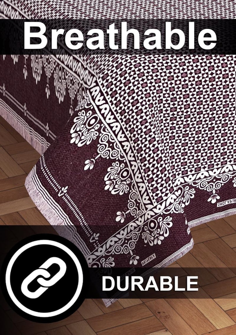 RVS DECOR Solapur Chaddar Single Bedsheet | Premium Floral 300 TC Cotton Chaddar | Soft, Durable,Elegant & Long-Lasting Comfort. Size (90 x 60) (Maroon) - Image 4