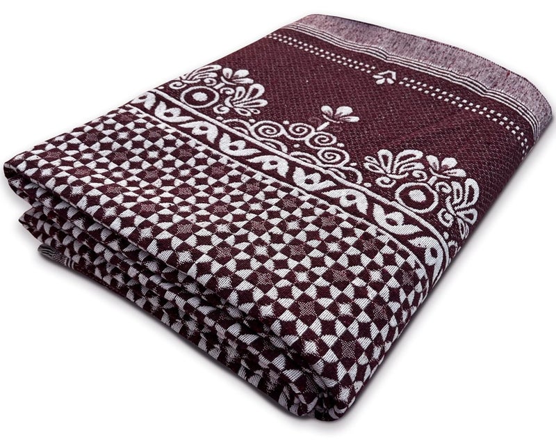 RVS DECOR Solapur Chaddar Single Bedsheet | Premium Floral 300 TC Cotton Chaddar | Soft, Durable,Elegant & Long-Lasting Comfort. Size (90 x 60) (Maroon) - Image 1