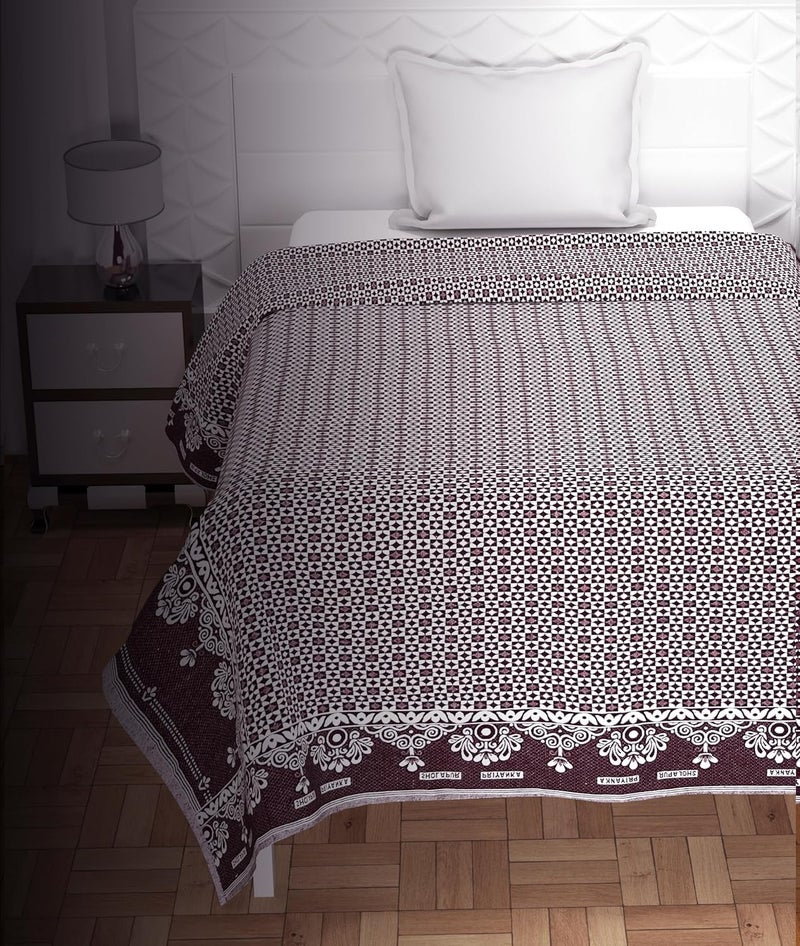 RVS DECOR Solapur Chaddar Single Bedsheet | Premium Floral 300 TC Cotton Chaddar | Soft, Durable,Elegant & Long-Lasting Comfort. Size (90 x 60) (Maroon) - Image 5