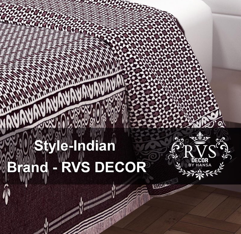 RVS DECOR Solapur Chaddar Single Bedsheet | Premium Floral 300 TC Cotton Chaddar | Soft, Durable,Elegant & Long-Lasting Comfort. Size (90 x 60) (Maroon) - Image 3