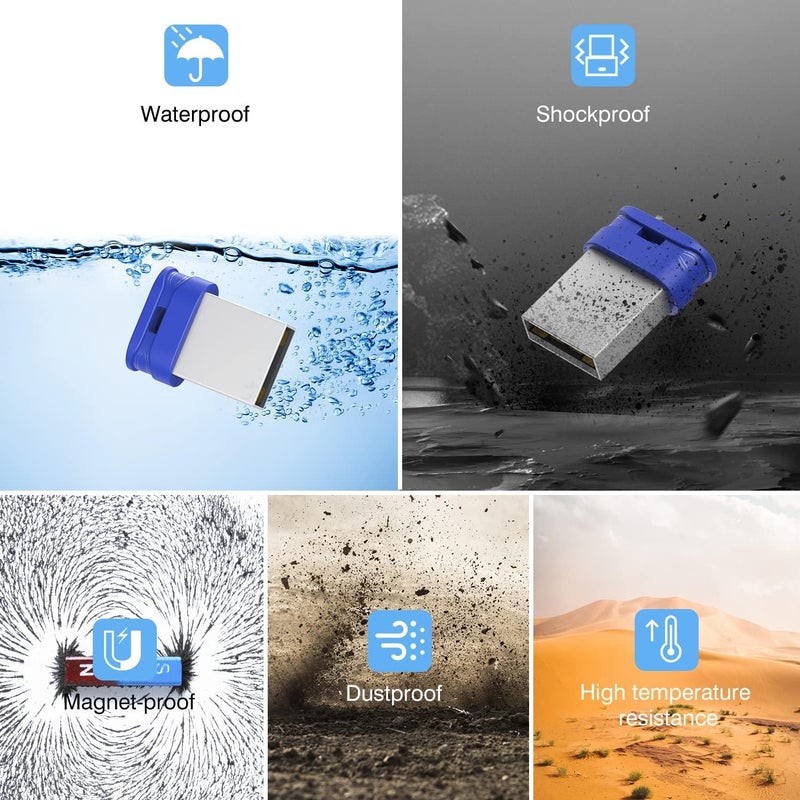 64 جيجابايت محرك أقراص فلاش 5 عبوات USB 3.0 محرك إبهام، محرك قفز، توصيل وتشغيل، محرك أقراص صغير USB، عصا ذاكرة، تخزين بيانات محمول - Image 3