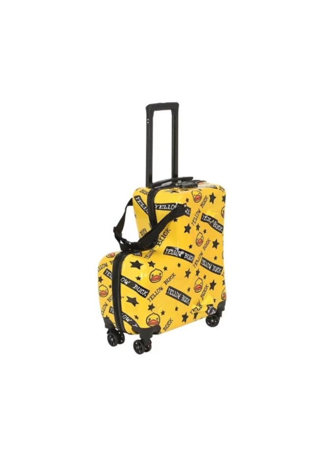 BLOOMING TIME Unisex Kids Ride on Suitcase Travel Trolley Case yellow  - Image 3