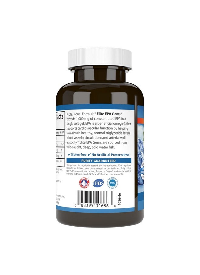 Carlson - Elite Epa Gems 1000 Mg Epa Fish Oil Wildcaught Norwegian Fish Oil Supplement Sustainably Sourced Helps Maintain Healthy Triglyceride Levels 60 Softgels - Image 1