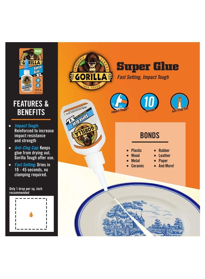 Gorilla Super Glue Xl 25 Gram Clear Pack Of 1 - Image 3
