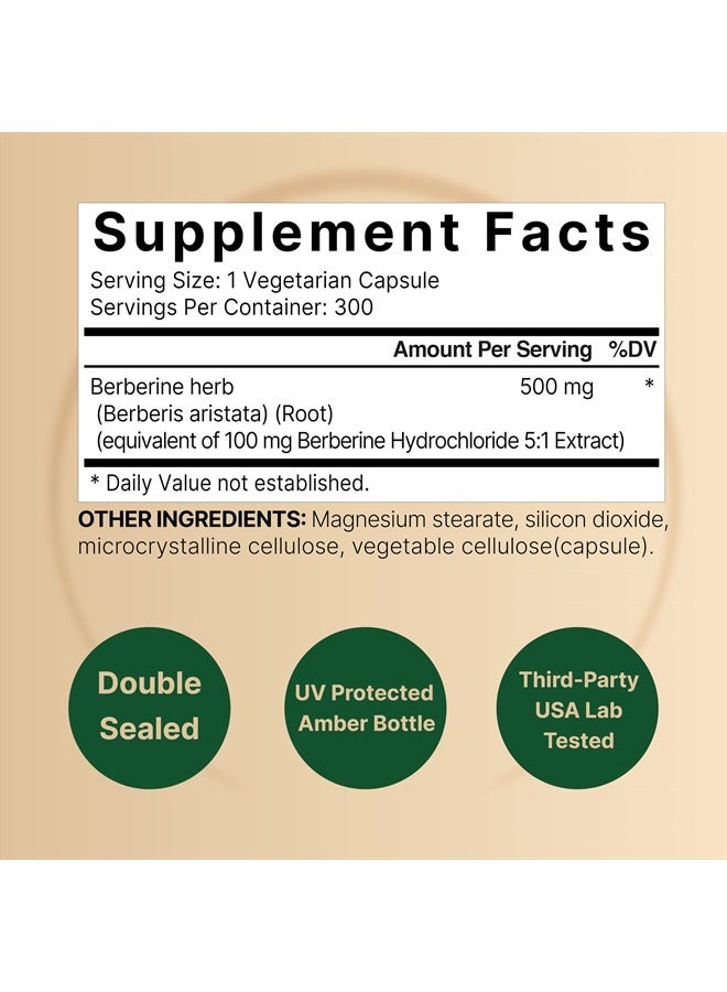 NatureBell Berberine Supplement 500mg | 300 Veggie Capsules - Image 2