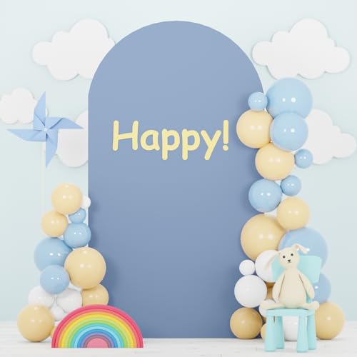 FOTSHARER Dusty Blue Arch Cover 3.3x6.6 FT Wedding Arch Cover Spandex Fitted Wedding Arch Stand Covers for Arch Backdrop Stand Round Top Chiara Backdrop Cover for Bridal Baby Shower Party Decoration - Image 4