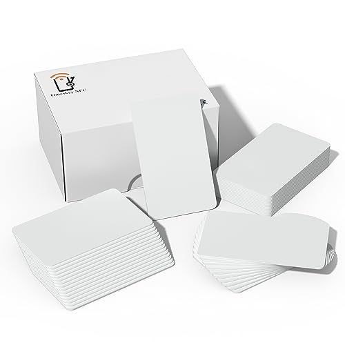 Timeskey NFC 100 Pieces NTAG216 Tags NTAG216 Chips NFC Tags NFC Card NFC Business Card NTAG216 Cards NFC Tag iPhone Compatible with All NFC Enabled Smartphones and Devices - Image 1