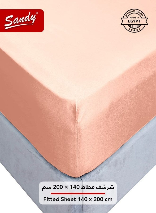 ساندي طقم شراشف سرير ساندي فاخر بجودة الفنادق شرشف مسطح وشرشف مطاط مع أغطية وسائد، طقم من أربعة قطع، شديد النعومة وجيد التهوية وبارد, مقاس نفر ونص دبل (205 × 243 سم & 140 × 200 +30 سم), خربزي - Image 5