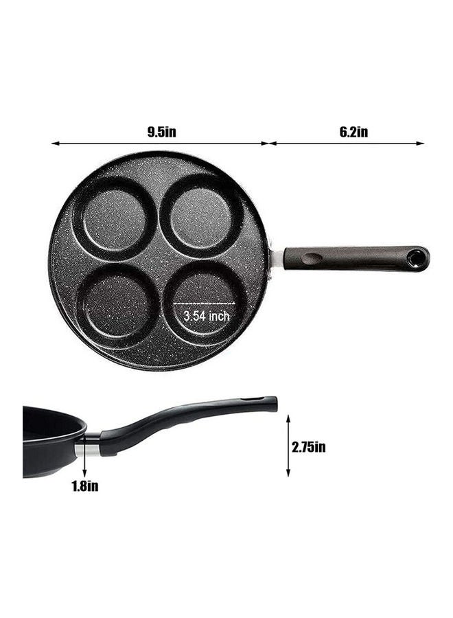 Non Stick 4-hole Breakfast Griddle Cooking Pan Black 24.5x2x42cm - Image 2