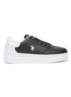 U.S. Polo Assn. Women's Black Low-Top Sneakers - Sleek Style with Lace-Up Design and Contrast White Heel Accent for Everyday Wear  - Image 1