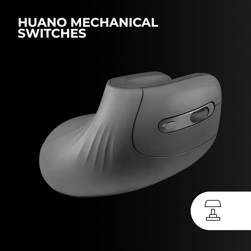 MARS GAMING MARSGAMING MMW-ERGOPRO Black, Ergonomic Vertical Wireless Mouse, Folded Design, Optical Sensor 3200DPI, Huano Switch, Wireless Receiver 2.4GHz, Multi-Platform Support - Image 4
