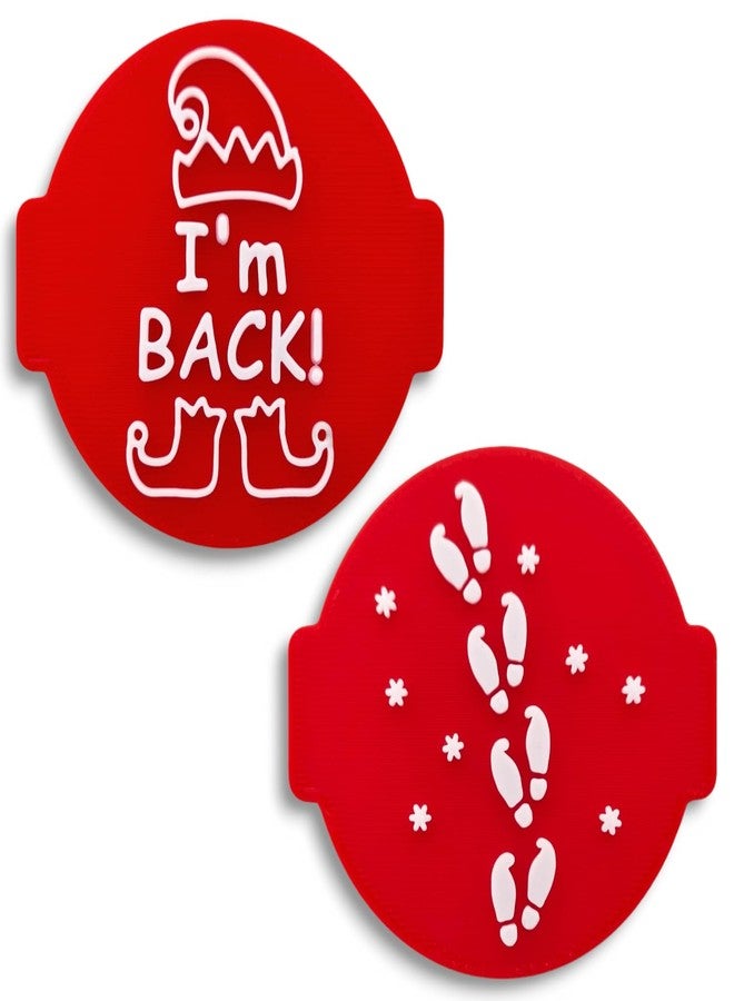 1066 Factory Christmas Elf I'm Back and Footprints (Set of 2) Embosser Stamp for Icing Fondant Frosting Sugar Paste Cupcake Cake Cookie Baking Decoration - Image 1
