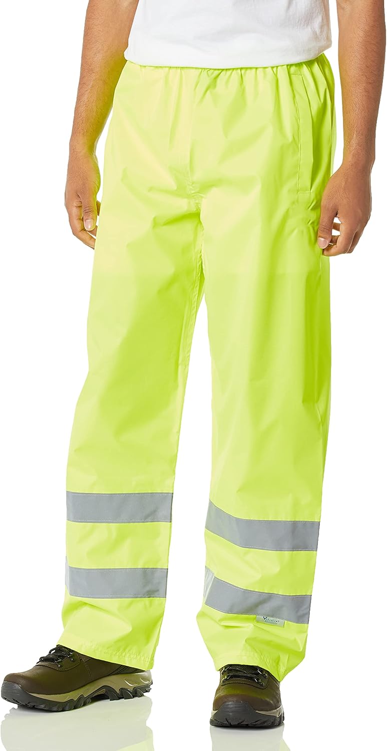 Open Road 150D High Vis Work Pants for Men and Women - Waterproof High Visibility Rain Gear; ANSI/ISEA, CSA Compliant