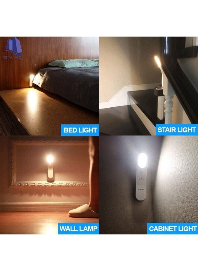 Royal Apex Blue Carbon Motion Sensor Night Light Usb Rechargeable Led Rotatable Lights Bedside Lamp Handheld Cordless Battery-Powered Flashlight Stick-Anywhere Wall Light For Bedroom Stairs Etc.  - Image 3