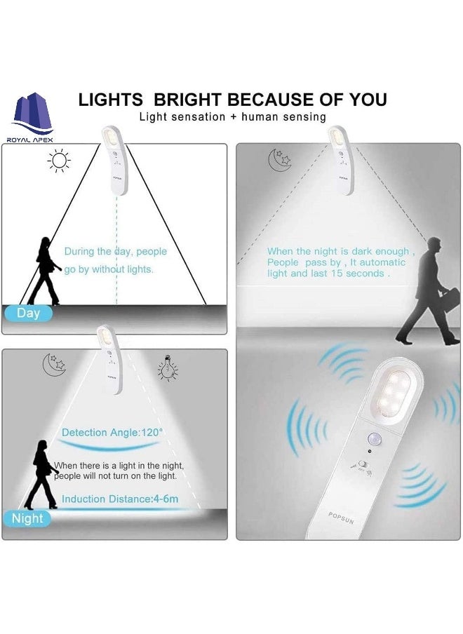 Royal Apex Blue Carbon Motion Sensor Night Light Usb Rechargeable Led Rotatable Lights Bedside Lamp Handheld Cordless Battery-Powered Flashlight Stick-Anywhere Wall Light For Bedroom Stairs Etc.  - Image 4