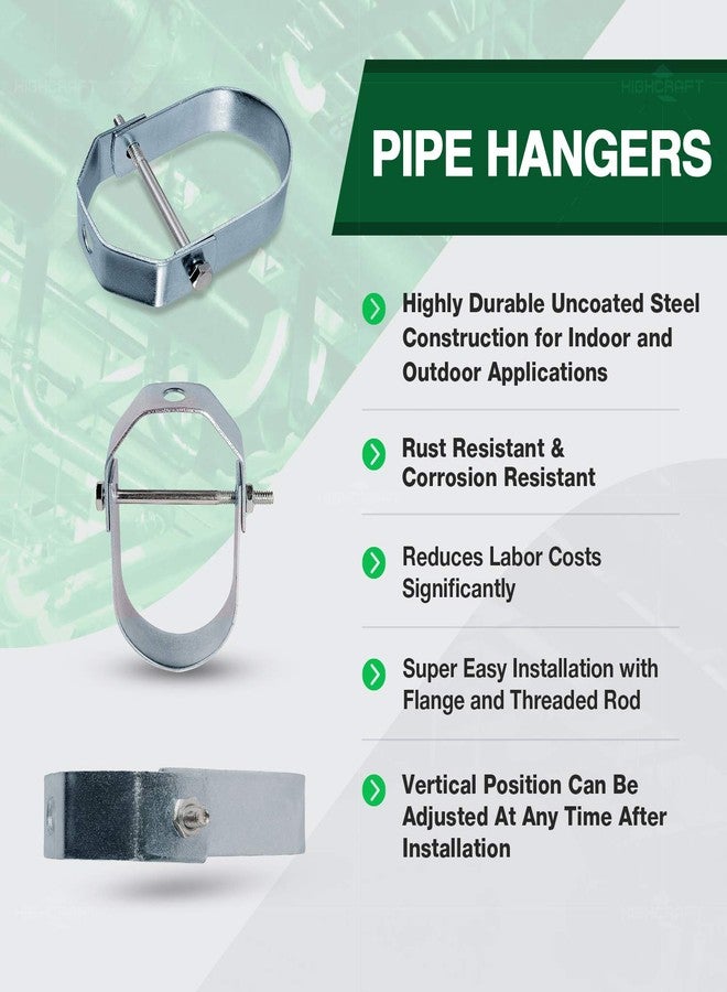 Highcraft IDM-HF02-10 Clevis Hanger, Light Duty Electro Galvanized Steel, 2 in. 10 Pack - Image 3
