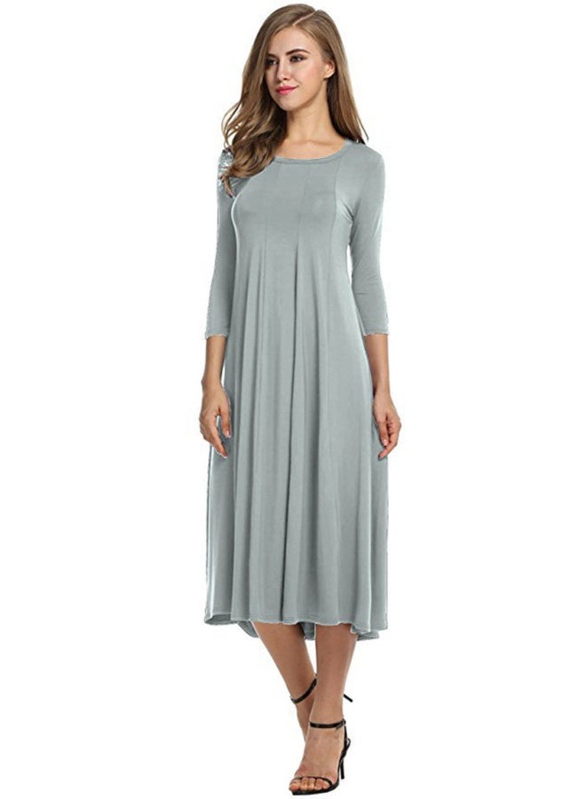 NIBEMINENT Women's 3/4 Sleeve A-line and Flare Midi Long Dress - Image 1