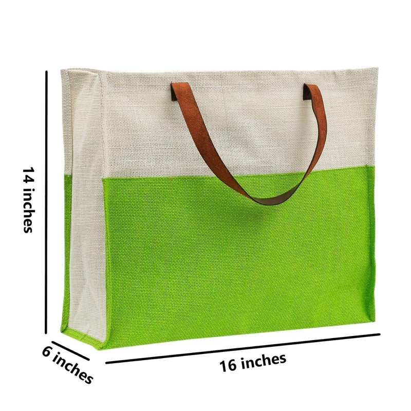 JUTEKA Stylish, Baby Pink,Durable, Multipurpose Hand Bag for Lunch, Shopping, Eco Friendly Jute Bag with Leather Handles…… - Image 4