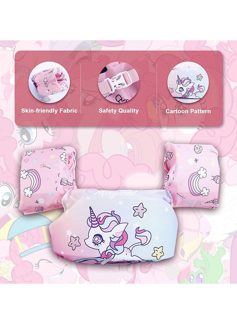 TOMSHOO سترة سباحة للأطفال، أجنحة مائية للأطفال، عوامات ذراع للأطفال من 30-50 رطل، مساعد سباحة آمن للأطفال، قابلة للنفخ، أشرطة ذراع سباحة، أكمام عائمة للسباحة للبحر/المسبح/الشاطئ/التدريب - Image 3