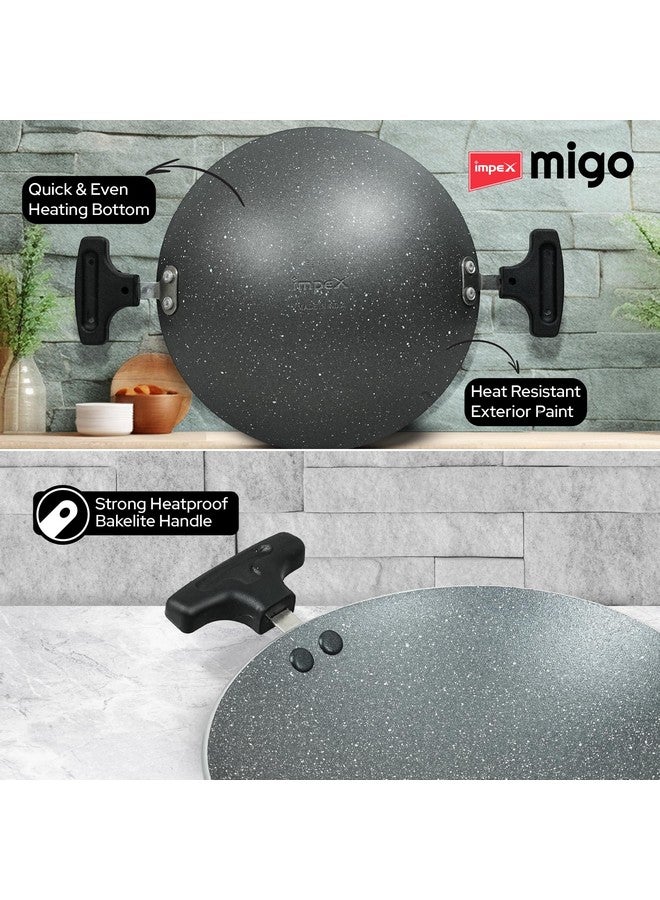 Impex Nonstick Granite Appachatty with Lid | Aluminium Non Stick Appam Pan with Stainless Steel Lid | Aluminium Appam Pan 200 mm | 1 Year Warranty - Image 5