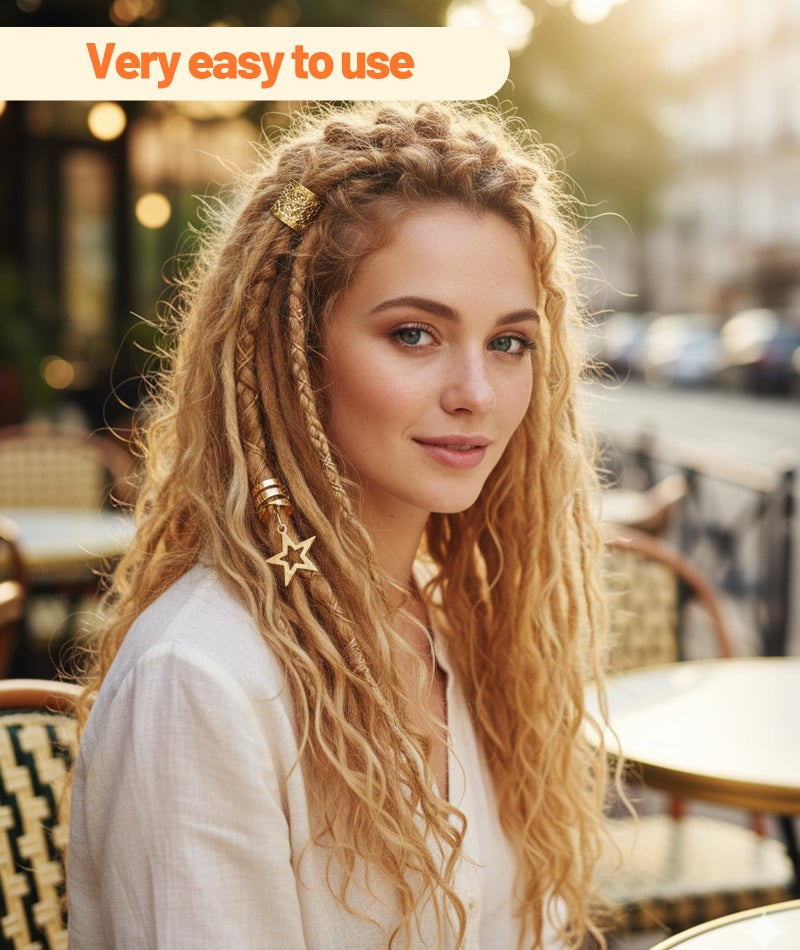 XFSAFDM 36 Pcs Gold Hair Cuffs, Hair Braid Accessories For Women, Hair Rings For Braids Hair Beads Hair Charms Hair Jewelry For Women Girls Festival Gold Hair Accessories For Dreadlocks(Multi Style) - Image 4