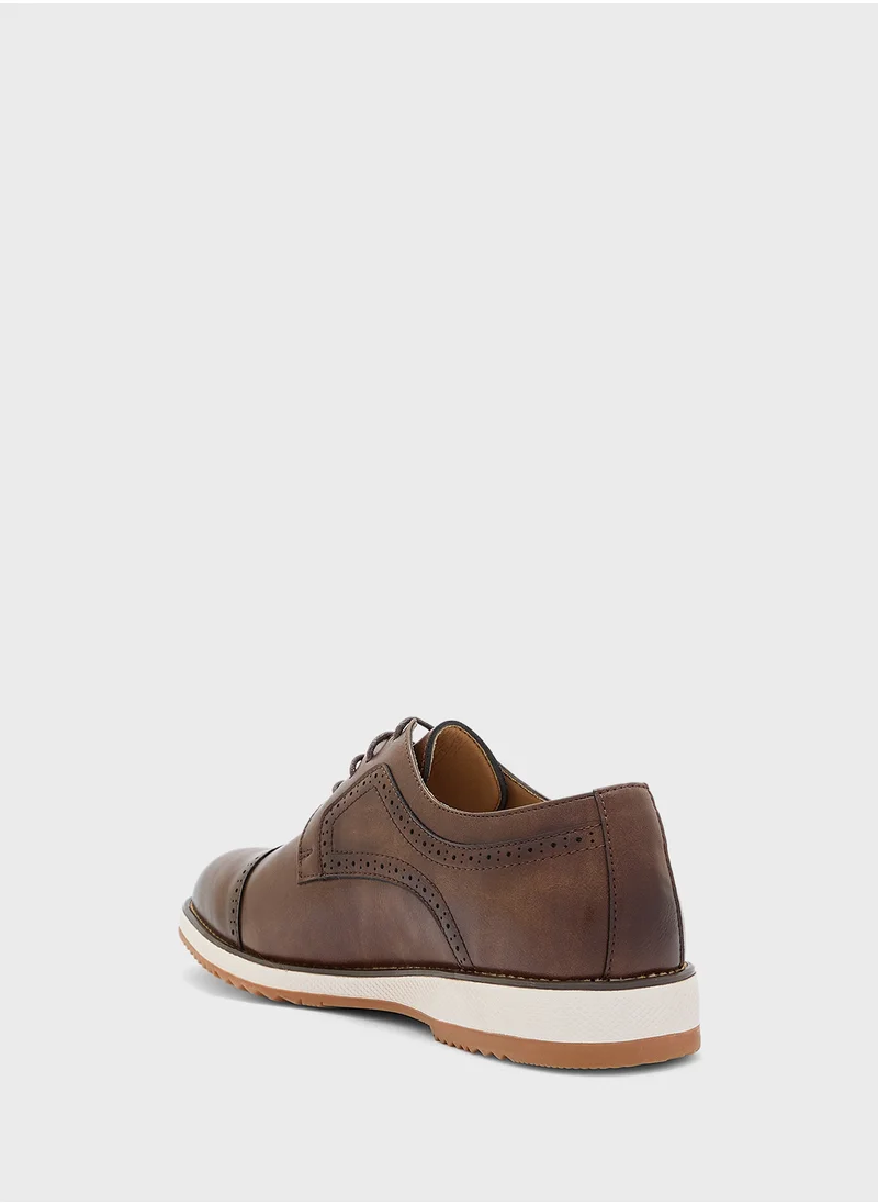 Robert Wood Preforation Detail Casual Lace Ups