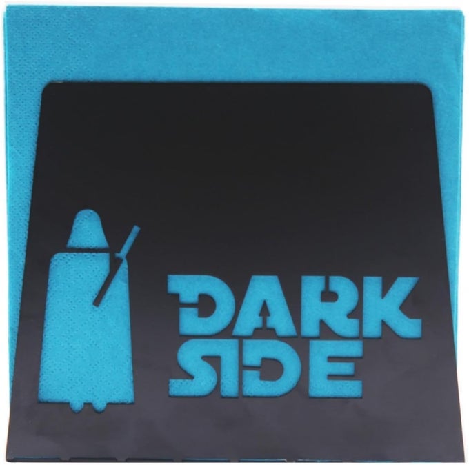 BLACK DARK SIDE LIGHT SIDE PREMIUM STAINLESS STEEL NAPKIN HOLDER STAND FOR HOME KITCHEN DINNER TABLE THEME PARTY RV CAMPER RESTAURANT