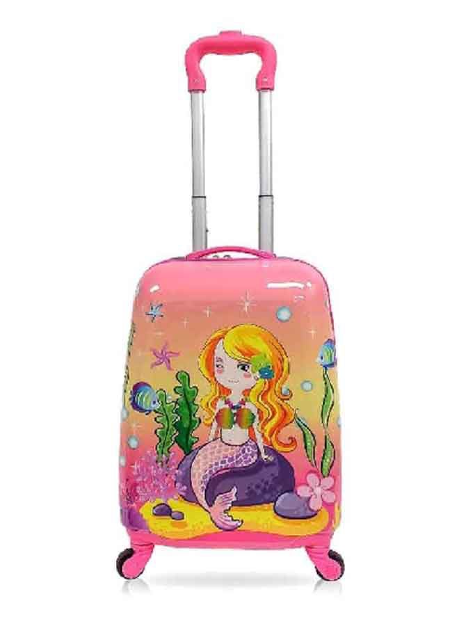 توتشي حقيبة ترولي للأطفال بتصميم حورية ذهبية بمقبض تلسكوبي وعجلات دوّارة، متعددة الألوان، 18 إنش T0392 - Image 1