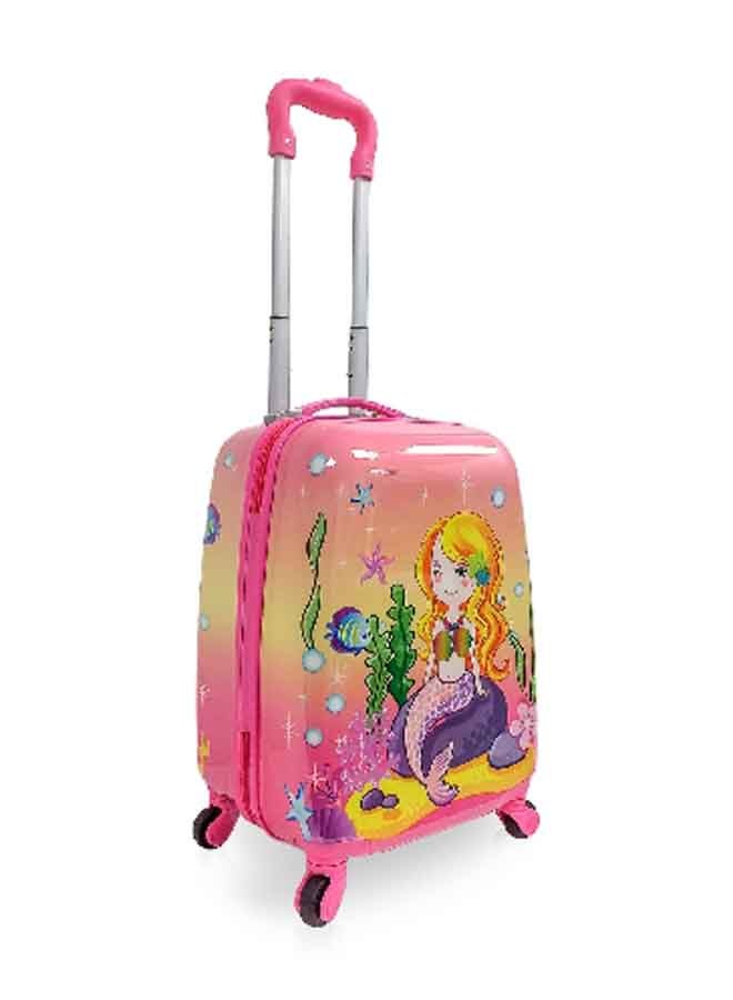 توتشي حقيبة ترولي للأطفال بتصميم حورية ذهبية بمقبض تلسكوبي وعجلات دوّارة، متعددة الألوان، 18 إنش T0392 - Image 2