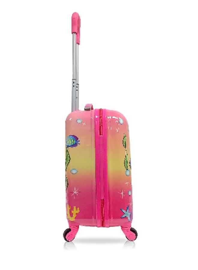 توتشي حقيبة ترولي للأطفال بتصميم حورية ذهبية بمقبض تلسكوبي وعجلات دوّارة، متعددة الألوان، 18 إنش T0392 - Image 4