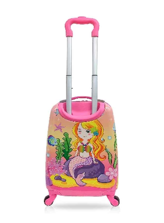 توتشي حقيبة ترولي للأطفال بتصميم حورية ذهبية بمقبض تلسكوبي وعجلات دوّارة، متعددة الألوان، 18 إنش T0392 - Image 3