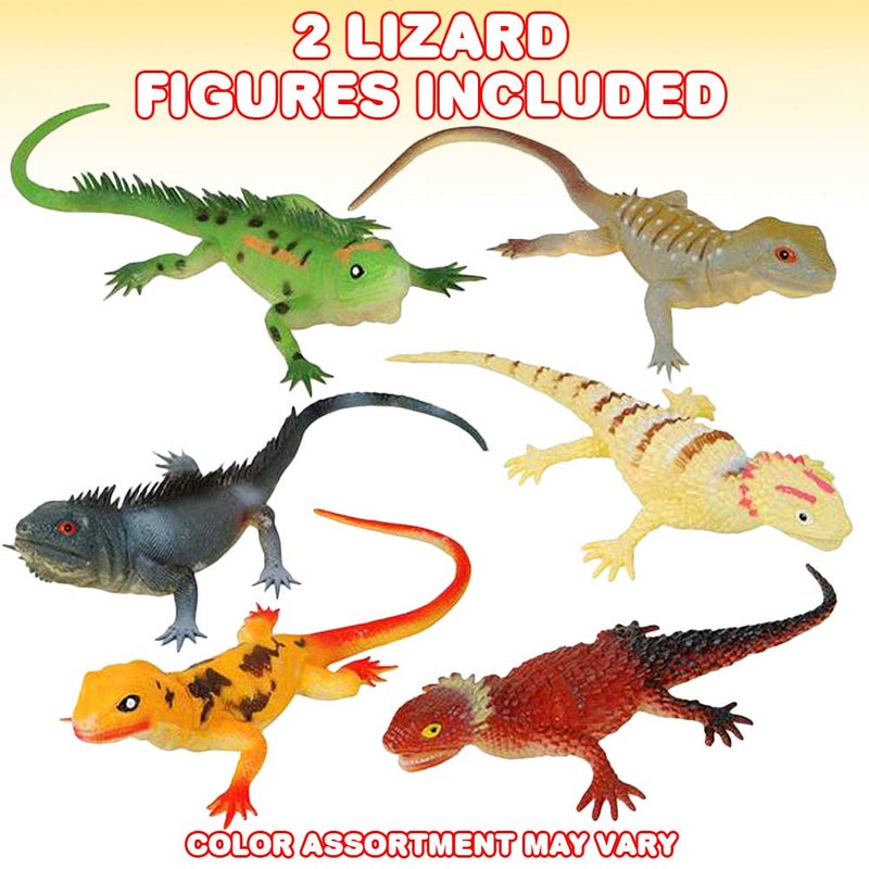 ArtCreativity Soft Lizard Toys for Kids, Set of 2, PVC Animal Figurines, 13.5â€ Long Lizard Toys for Pretend Play and Wildlife Decorations, Gifts & Favors for Safari or Zoo Birthday Party - Image 2