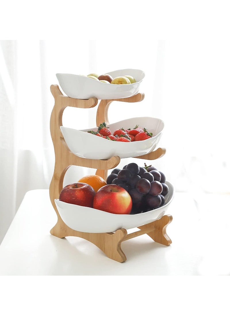TRASSLE Fruit tray, European style light luxury dried fruit tray, bamboo and wood frame, household snack tray, candy tray, fruit basket  - Image 5
