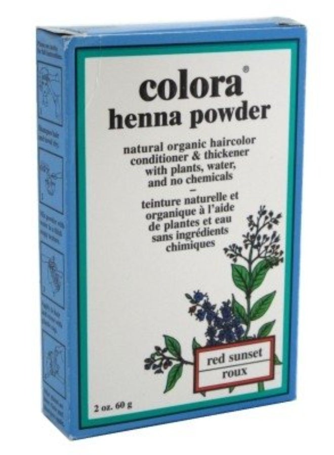 Colora Henna Powder Hair Color Red Sunset 2 Ounce (59ml) (6 Pack)